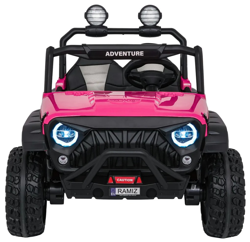 Jipe elétrico para Crianças 2 Lugares 24V 4x4 PASSION 4x4 Off-Road Rodas Espuma EVA, Assento couro ecológico Rosa