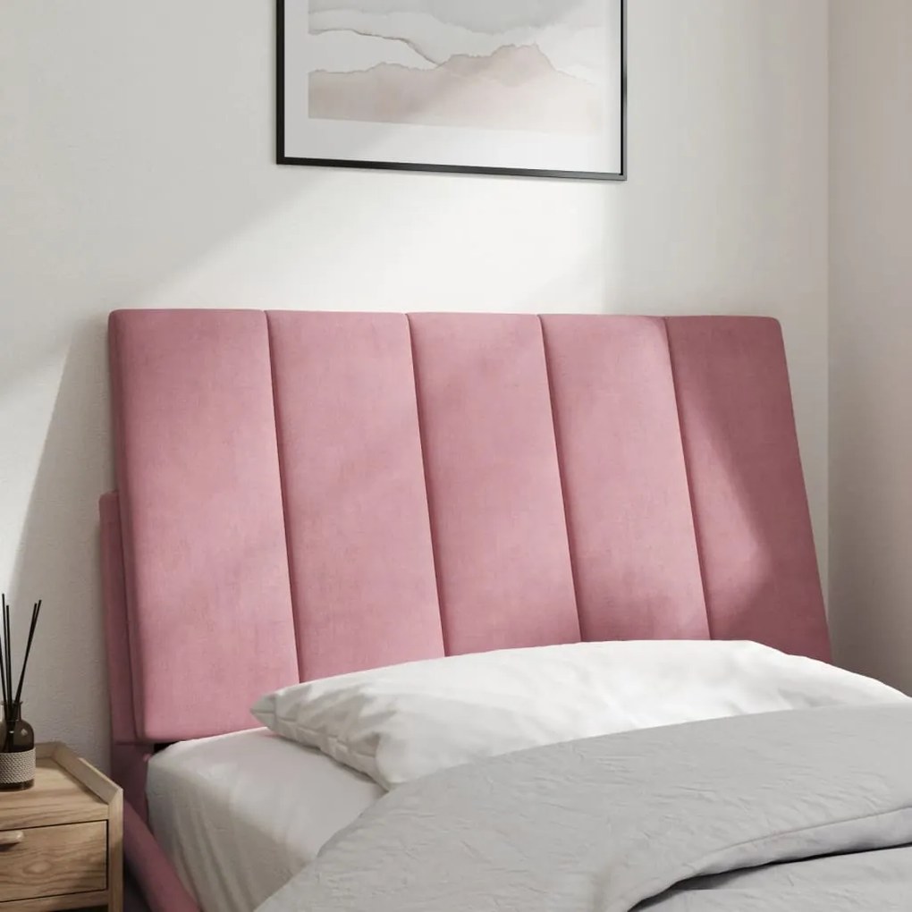 Almofadão de cabeceira 80 cm veludo rosa