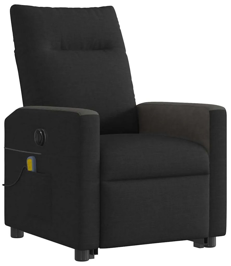 Poltrona elétrica elevatória massagens tecido preto