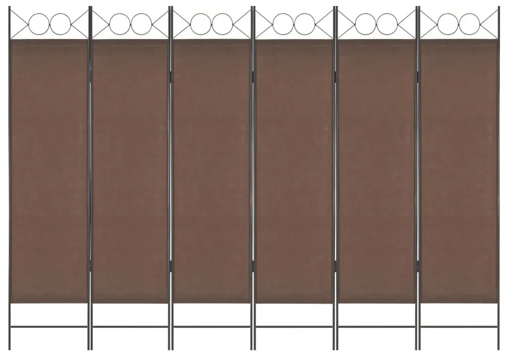 vidaXL Divisória de quarto com 6 painéis 240x180 cm castanho