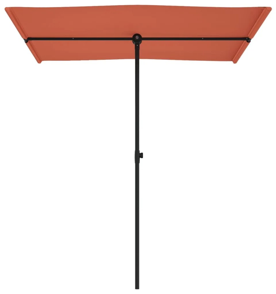 Guarda-sol de jardim c/ poste de alumínio 180x110 cm terracota