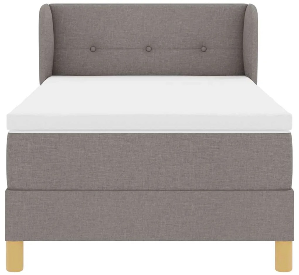 Cama Box Spring vidaXL com Colchão em Taupe - 80x200 cm