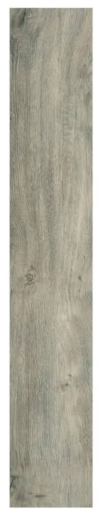 Painel de parede c/ aspeto de madeira 2,06 m² PVC cinzento