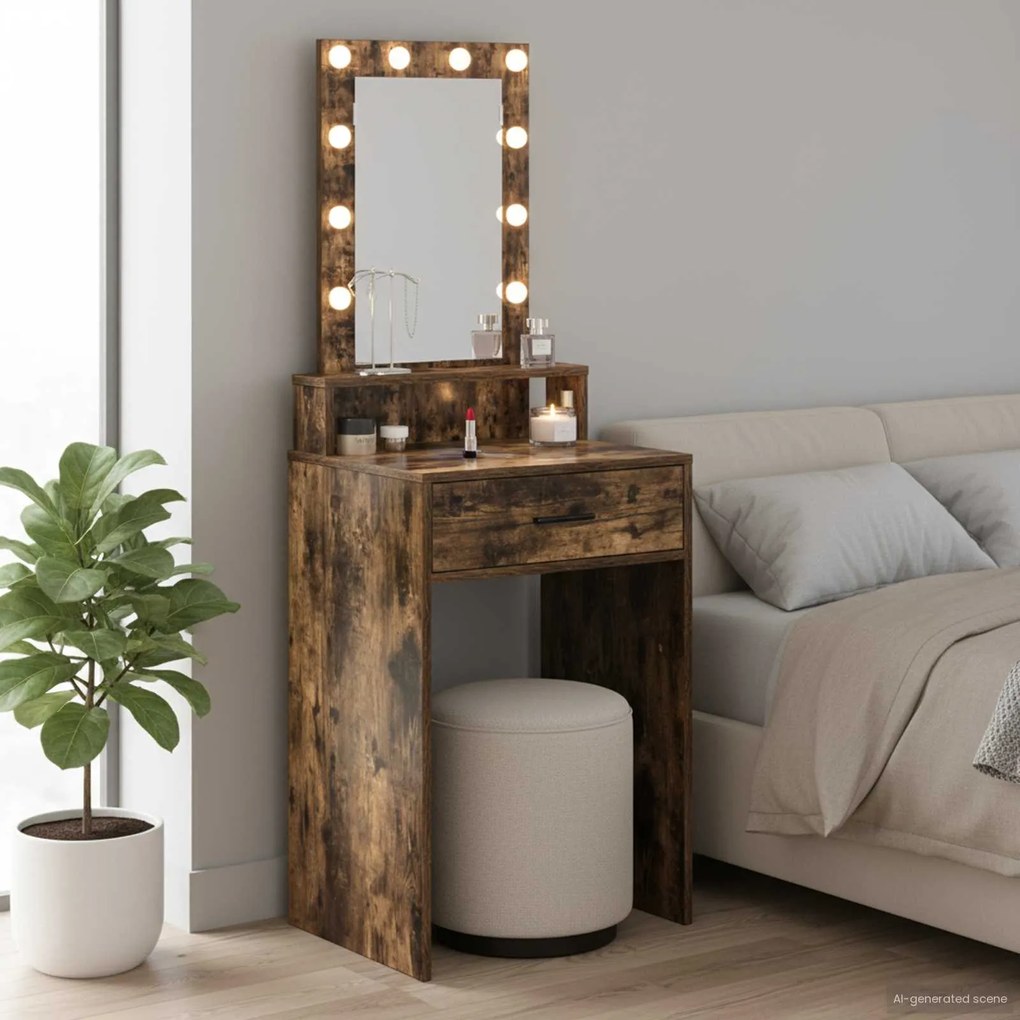 vidaXL Mesa de vestir Castanho 50 x 41 x 140 cm Madeira processada