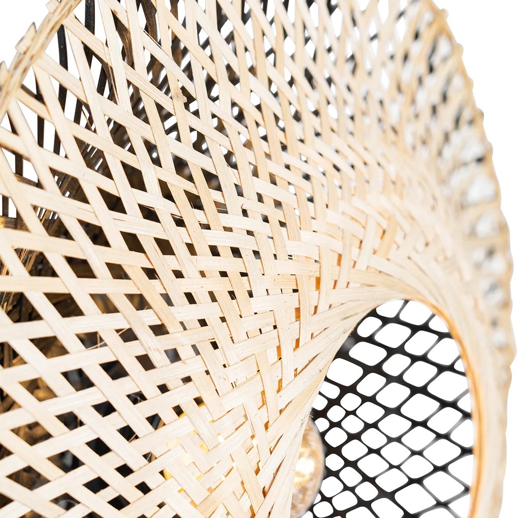 LED Candeeiro de parede inteligente bambu 30 cm com ficha incl. Wifi P45 - Rina Oriental