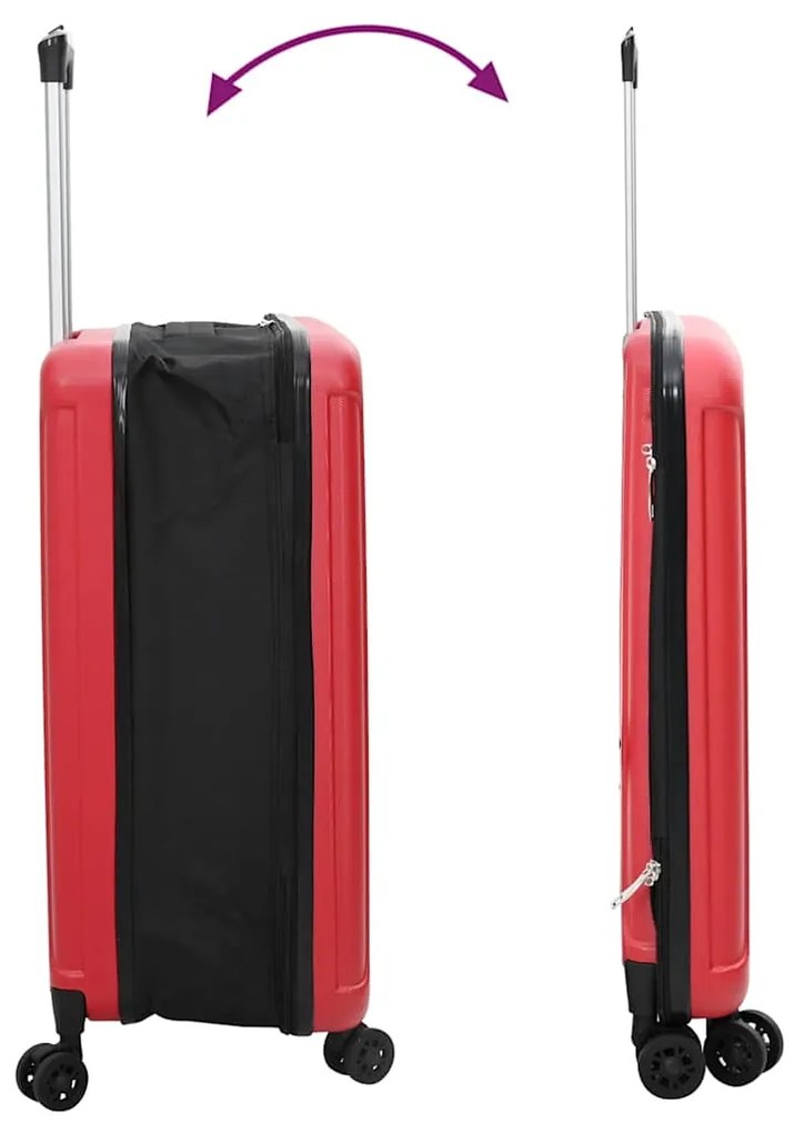 Mala Dobrável Casco Duro 24'' Vermelha 43x27x66 cm ABS