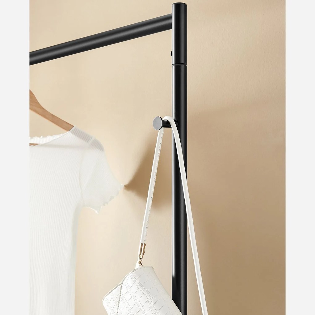 Cabide Guarda Roupa com sapateira 115 x 45 x 168,5 cm Preto