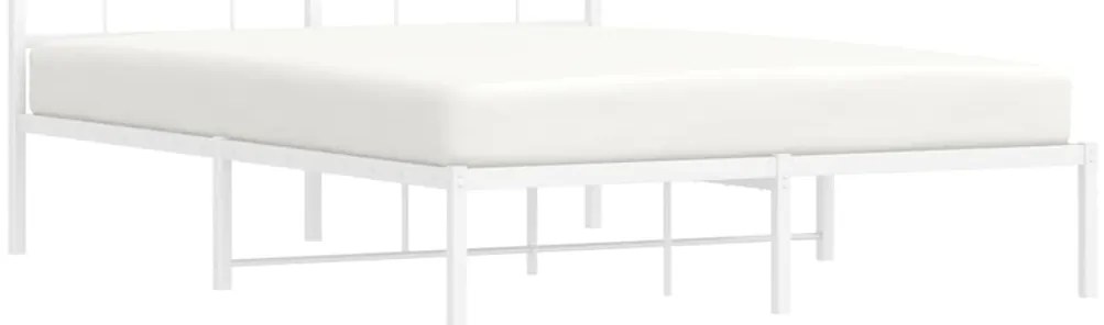 Estrutura de cama com cabeceira 140x190 cm metal branco