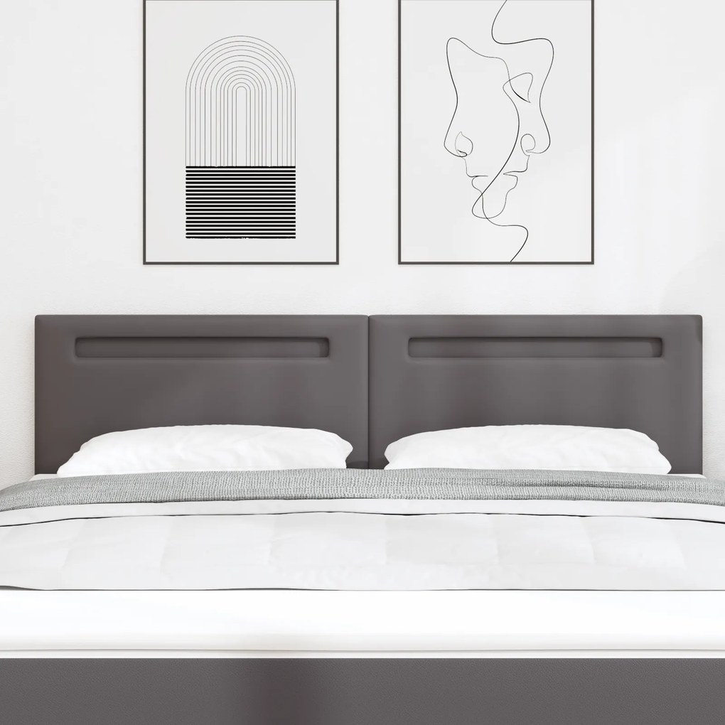 Cabeceira vidaXL Design Simples Cinza 180 cm Couro Sintético