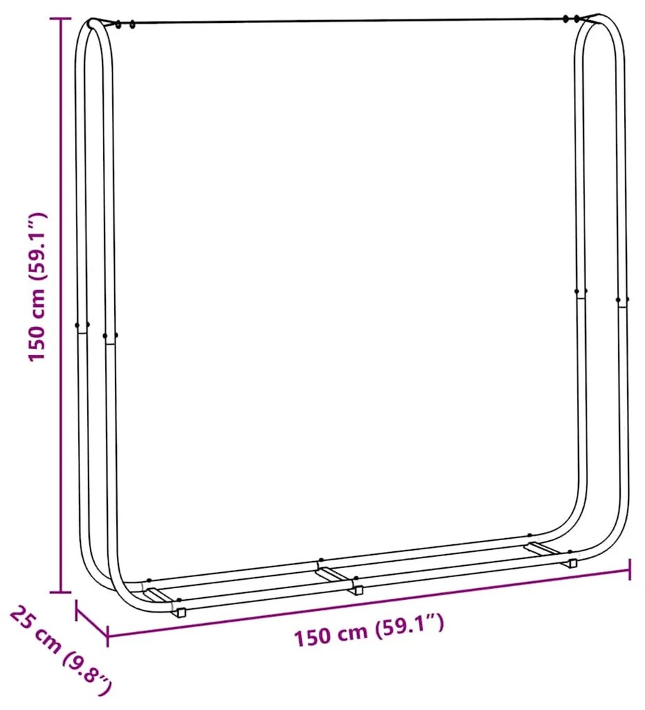 Suporte para lenha com fio de aço 150x25x150 cm aço galvanizado