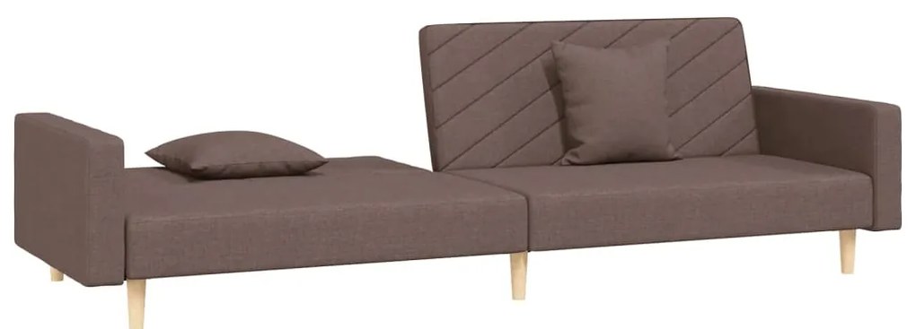 Sofá-cama 2 lugares c/ duas almofadas tecido cinza-acastanhado