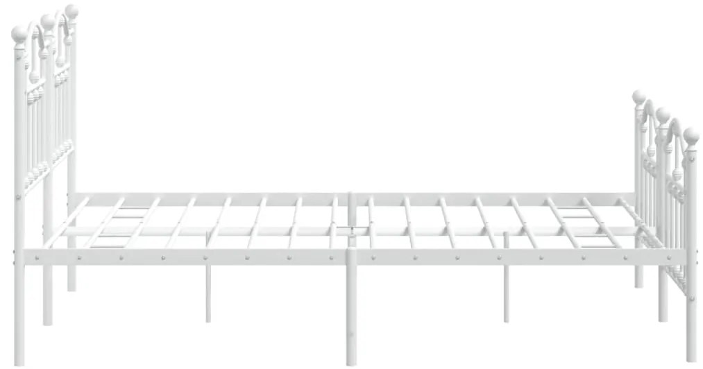 Estrutura de cama com cabeceira e pés 140x200 cm metal branco