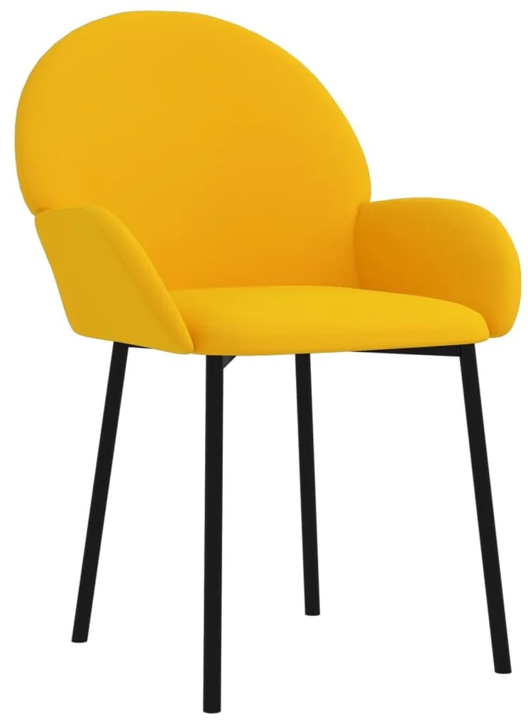 Cadeiras de jantar 2 pcs veludo amarelo
