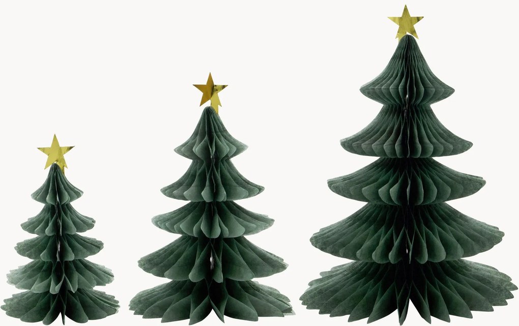Ornamentos de Natal artesanais Tree, conjunto de 3