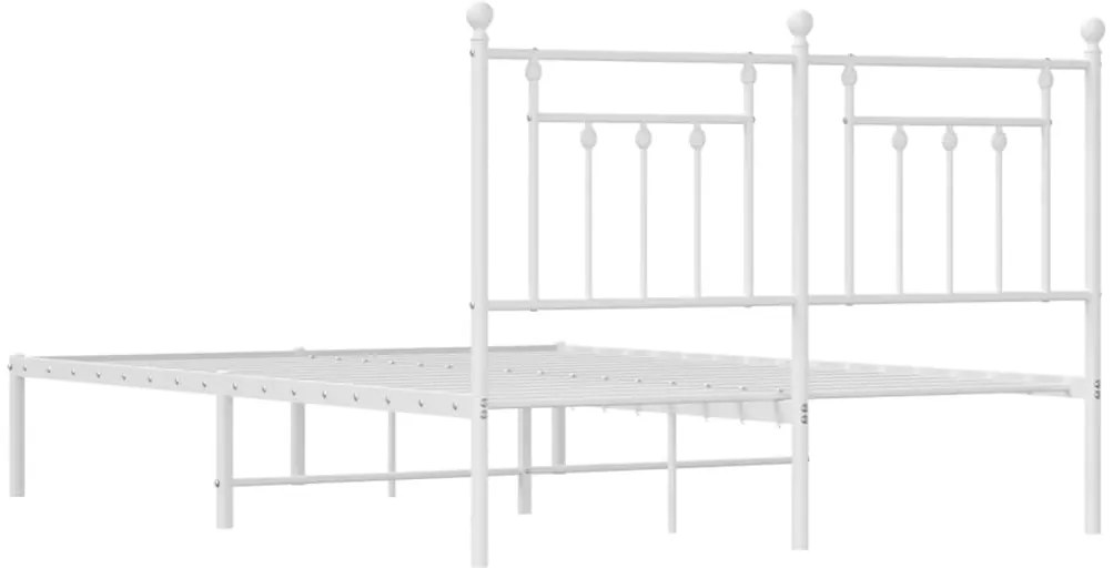 Estrutura de cama com cabeceira 140x190 cm metal branco