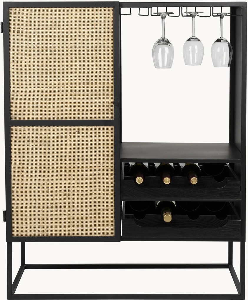 Armário para vinho com frentes em vime Guuji