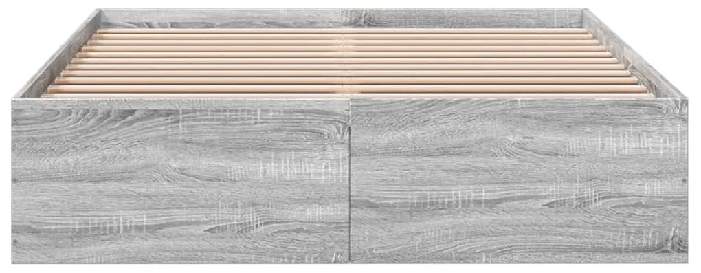 Estrutura cama 140x190 cm derivados de madeira cinzento sonoma
