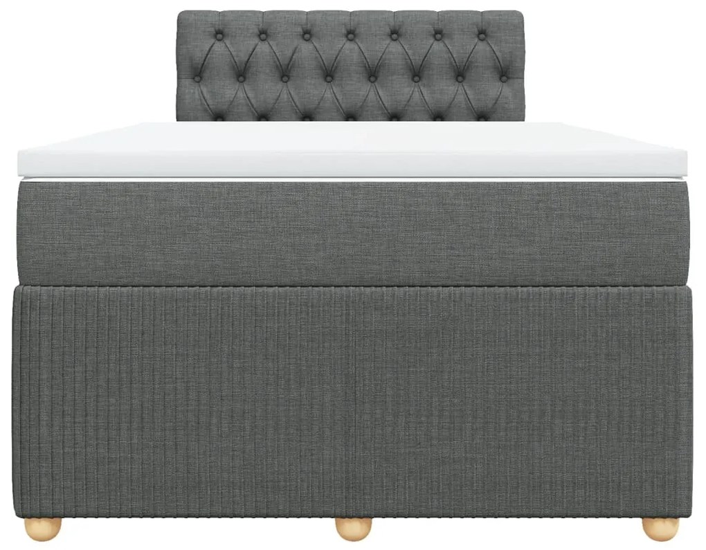 Cama boxspring com colchão 120x190 cm tecido cinzento-escuro