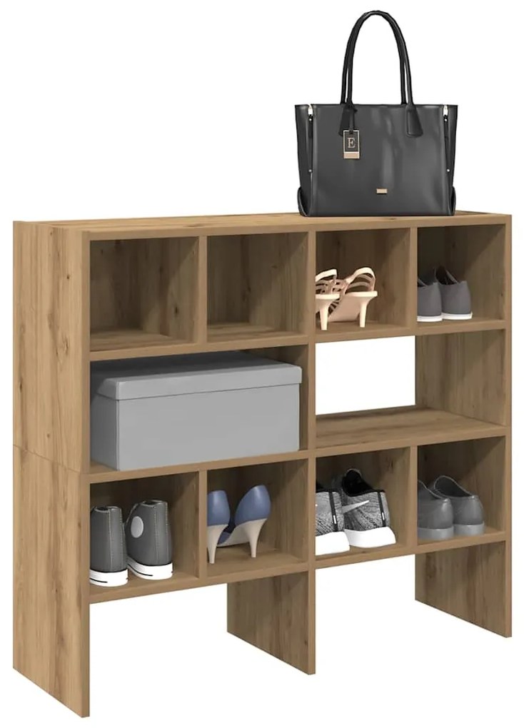 vidaXL Sapateiras 2 pcs empilháveis 89,5x30x40 cm carvalho artisiano
