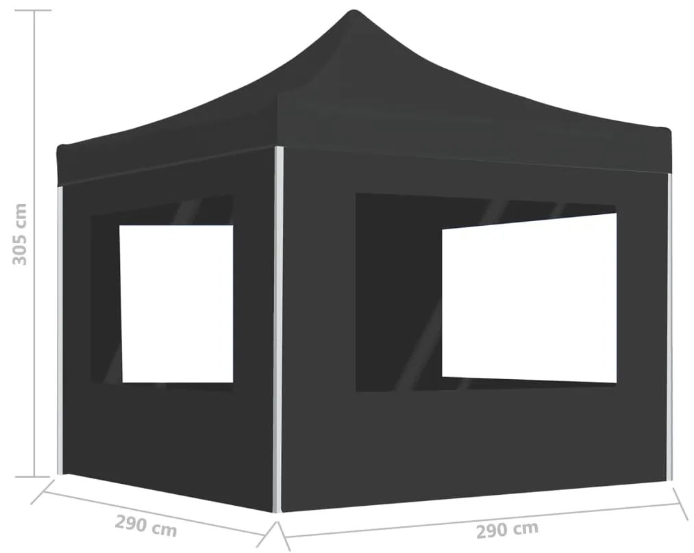 Tenda dobrável profissional c/ paredes alumínio 3x3m antracite