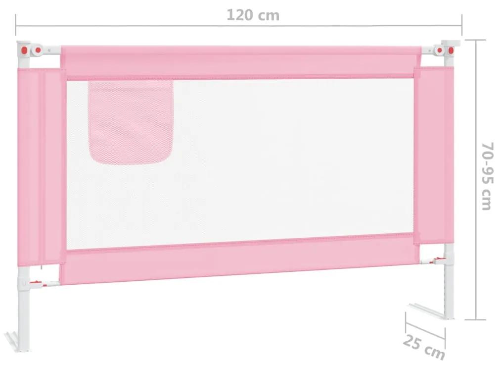 Barra de segurança p/ cama infantil tecido 120x25 cm rosa