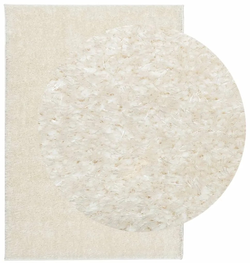 Tapete de pelo alto aspeto brilhante ISTAN 120x170cm cor creme