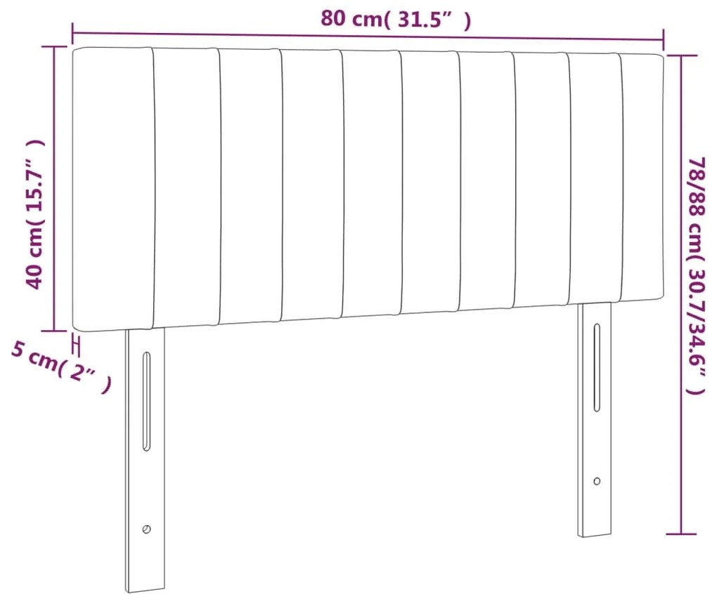 Cabeceira de cama tecido 80x5x78/88 cm cinzento-claro
