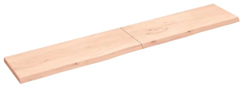 Prateleira de parede 220x40x(2-4)cm carvalho maciço não tratado