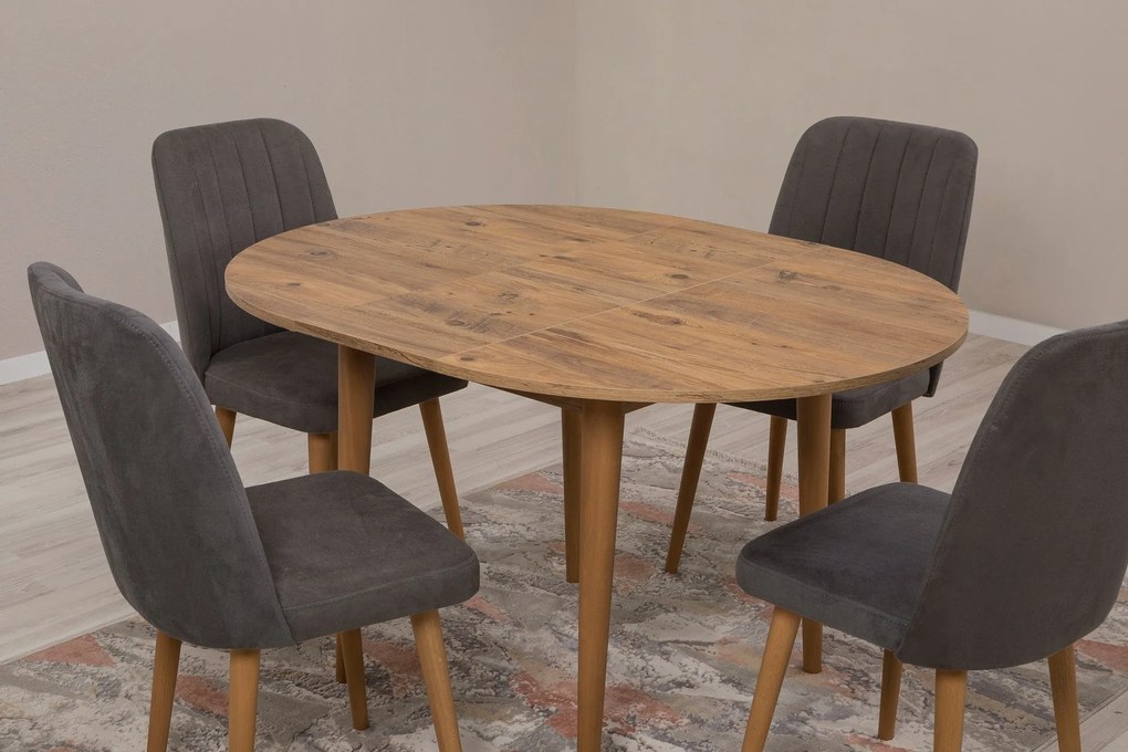 Conjunto de Mesa de Jantar Extensível e Cadeiras Vina – Pinho Atlântic