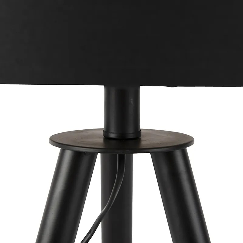 Conjunto de candeeiro de mesa e de pé com abajur preto - Pip Moderno