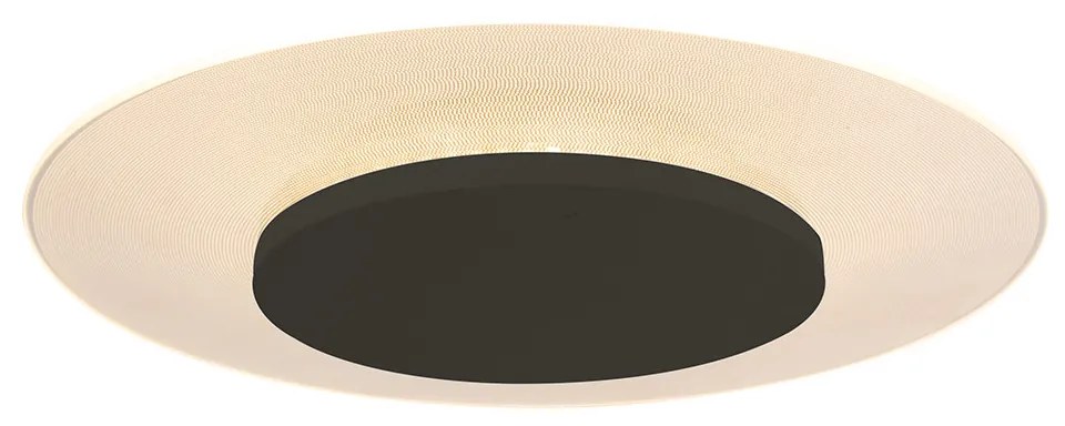Moderne plafondlamp wit met zwart 36cm incl. LED - Lido Moderno