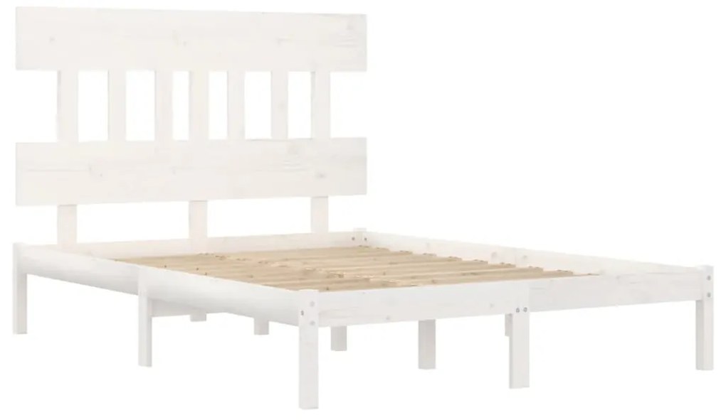 Estrutura de cama 160x200 cm madeira maciça branco