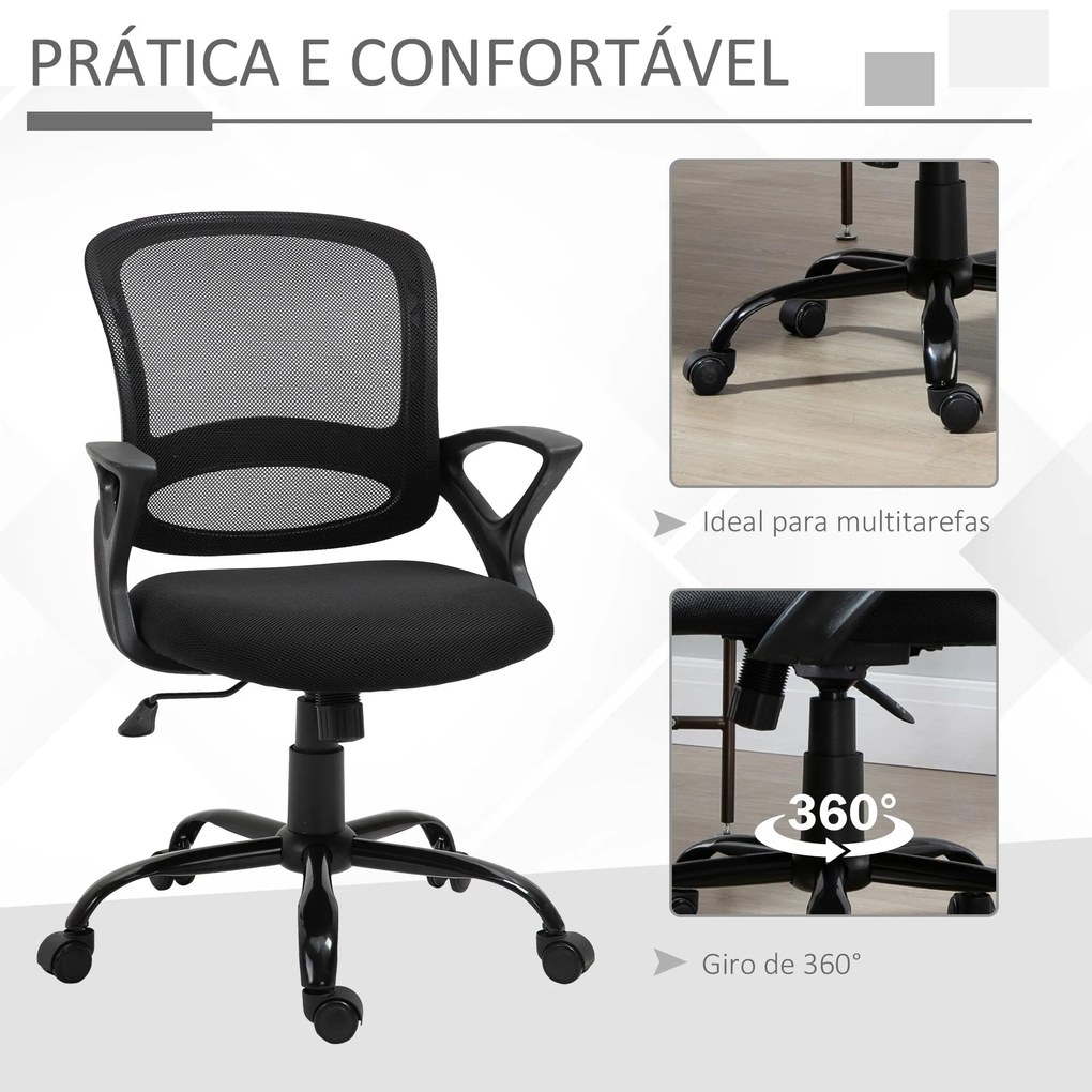 Vinsetto Cadeira de Oficina Ergonômica Cadeira de Escritório Basculant