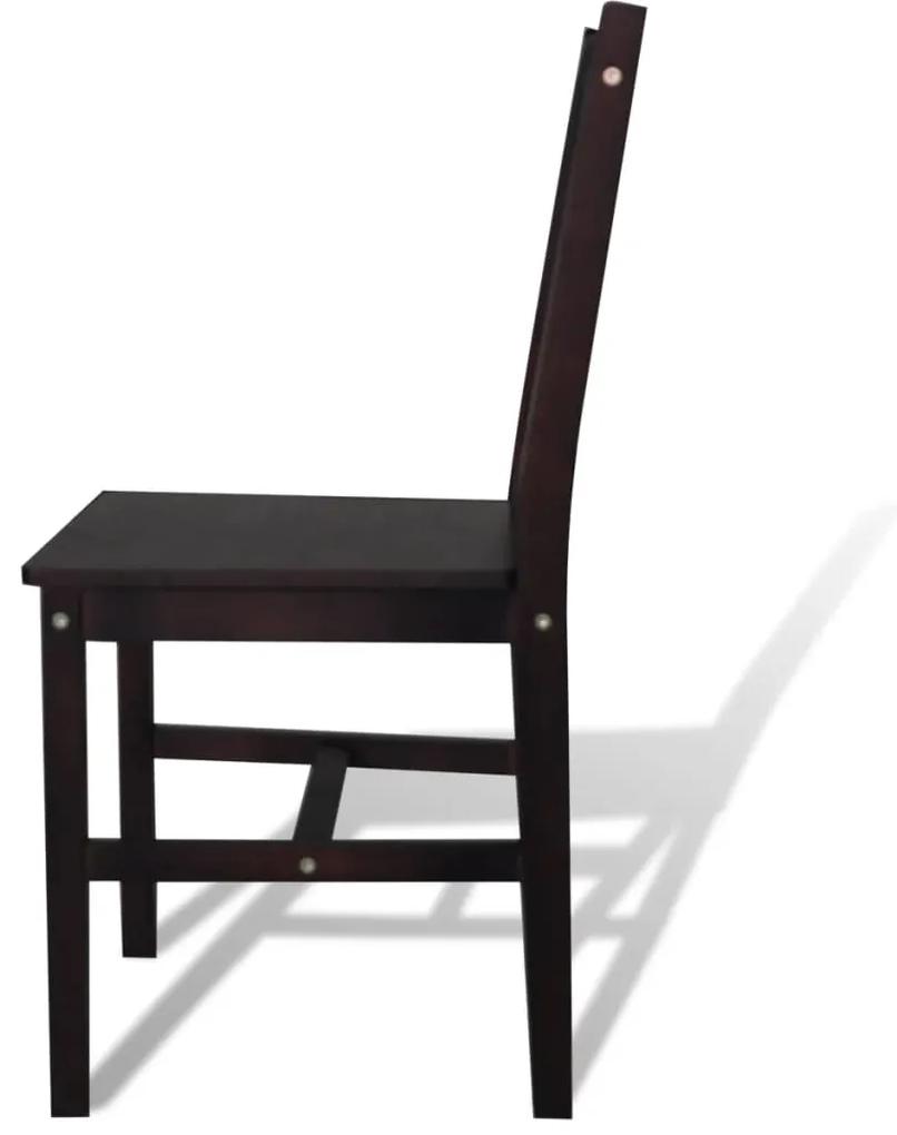 Cadeiras de jantar 2 pcs madeira de pinho castanho-escuro