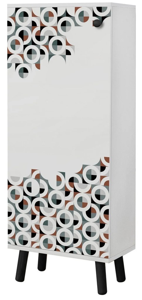 Sapateira Vegas – Branco/Preto – 50x135x38 cm