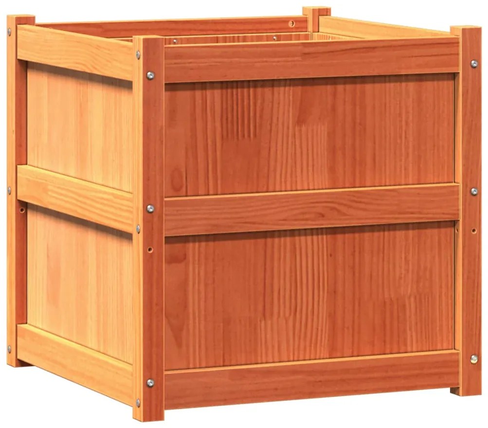 Vasos/floreiras de jardim 2 pcs pinho maciço castanho cera