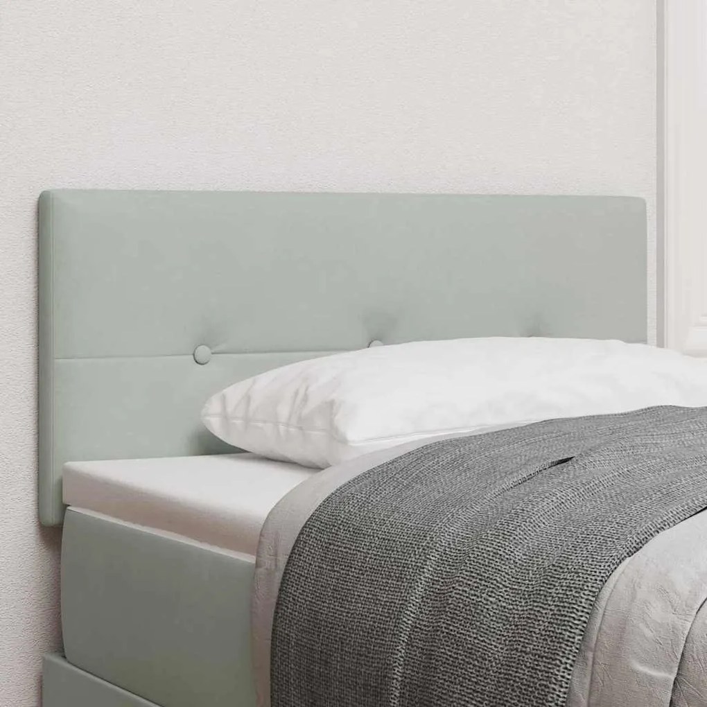 Cabeceira vidaXL Estofada com Botões Cinza Claro 90 cm Veludo