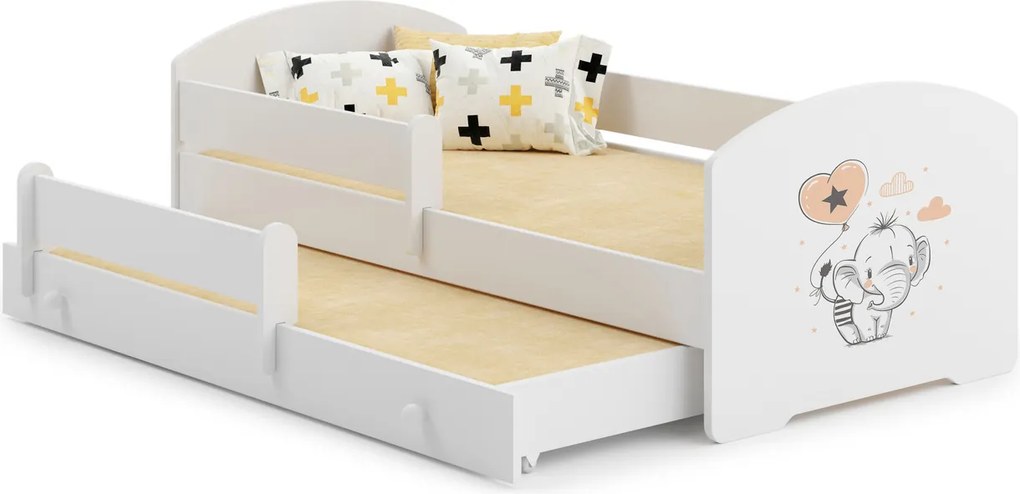 Cama dupla elefante 160x80 branca - colchão e estrado incluído