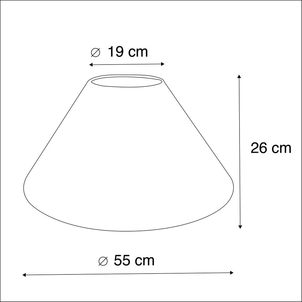 Abajur de tecido bege redondo angulado 55/19/26