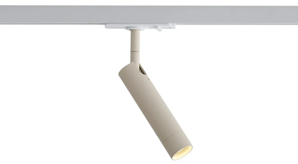 Foco moderno bege com branco para sistema de calha monofásico - Iconic Ivy Moderno