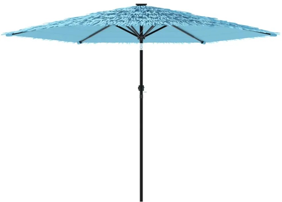 Guarda-sol de jardim com poste de aço 288x288x225 cm azul