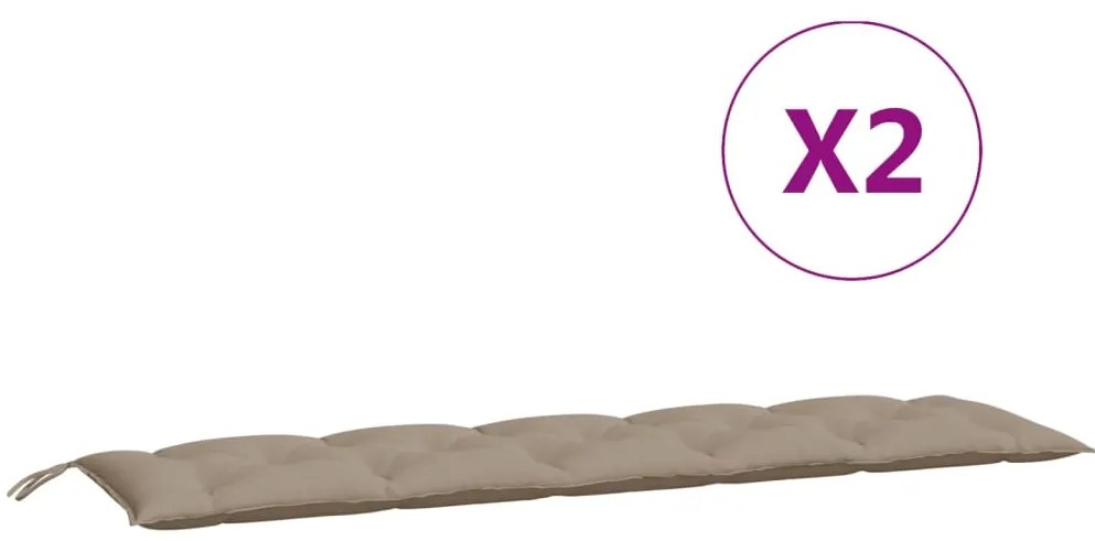 Almofadões banco jardim 2 pcs tecido oxford cinza-acastanhado