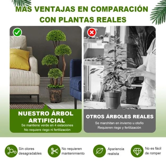 Árvore de cedro artificial de 90 cm com vaso de imitação decorativo para jardim doméstico interior Verde