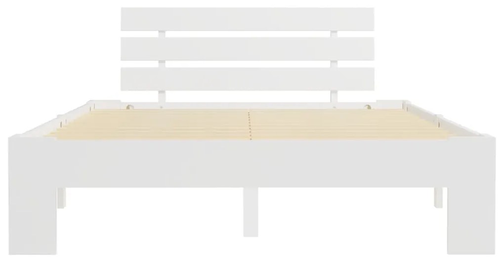 Estrutura de cama com cabeceira 140x200 cm pinho maciço branco