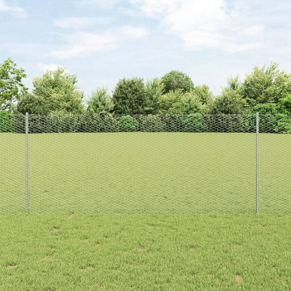 vidaXL Conjunto de Cerca de Jardim Conjunto de 2 Aço galvanizado
