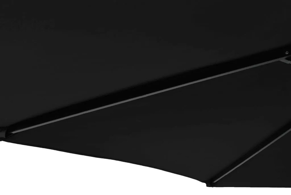 Guarda-sol de jardim com poste de aço 225x225x212 cm preto