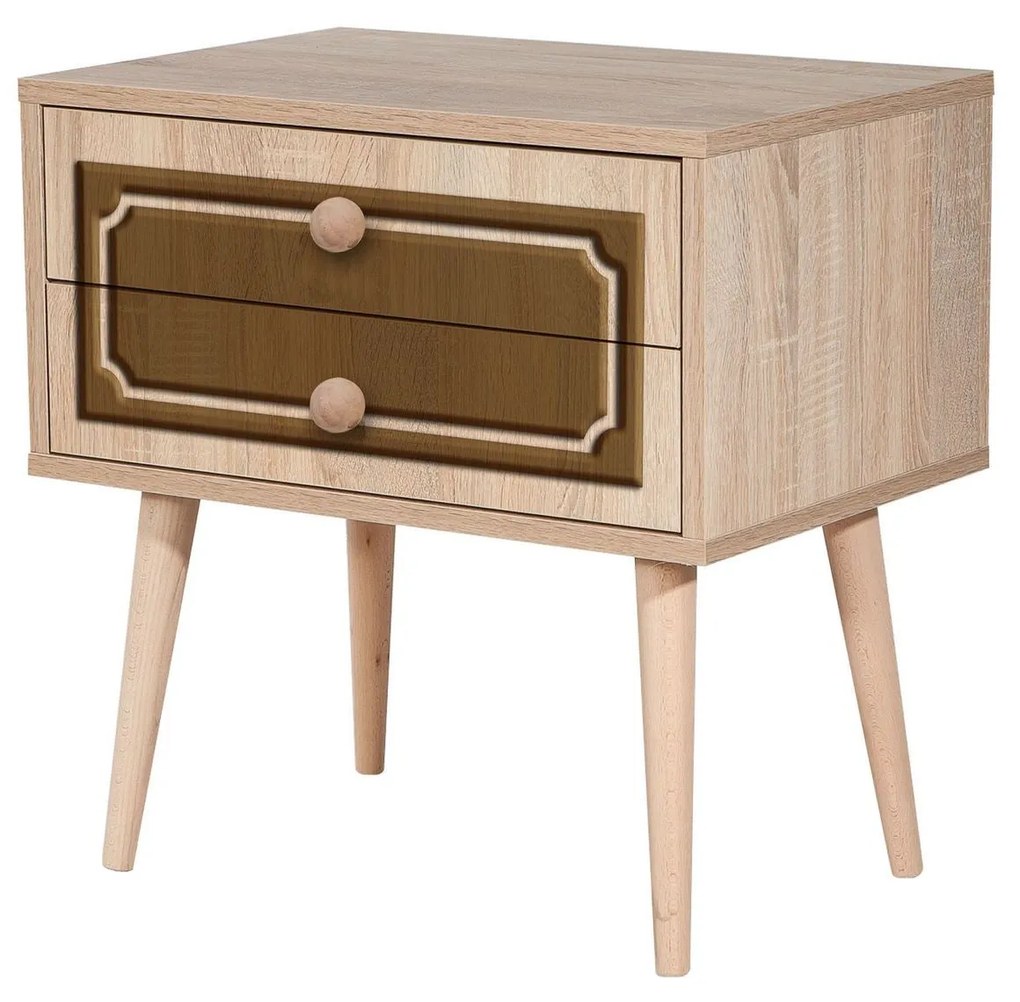 Mesa de Cabeceira Two – Carvalho Sonoma – 60x61x40 cm