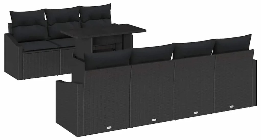 Conjunto de Sofá de Jardim com 8 Peças e Almofadas em Rattan Sintético