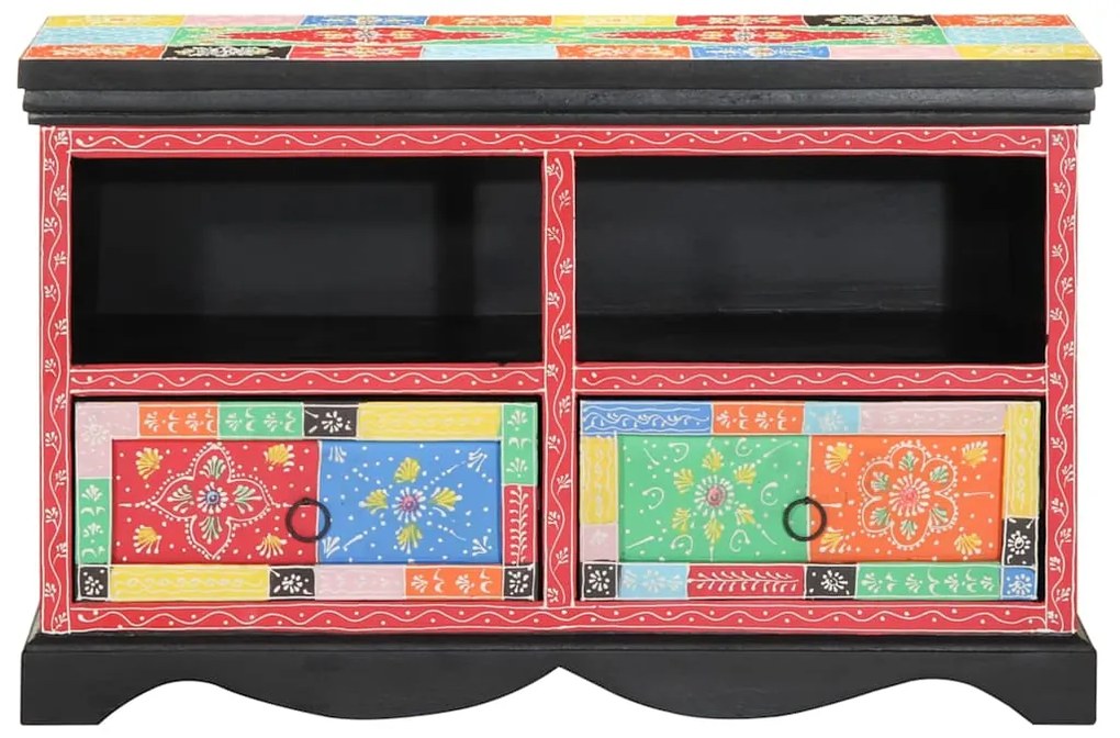 Armário de TV vidaXL Multicolorido 80x35x50 cm em Madeira Sólida de Ma