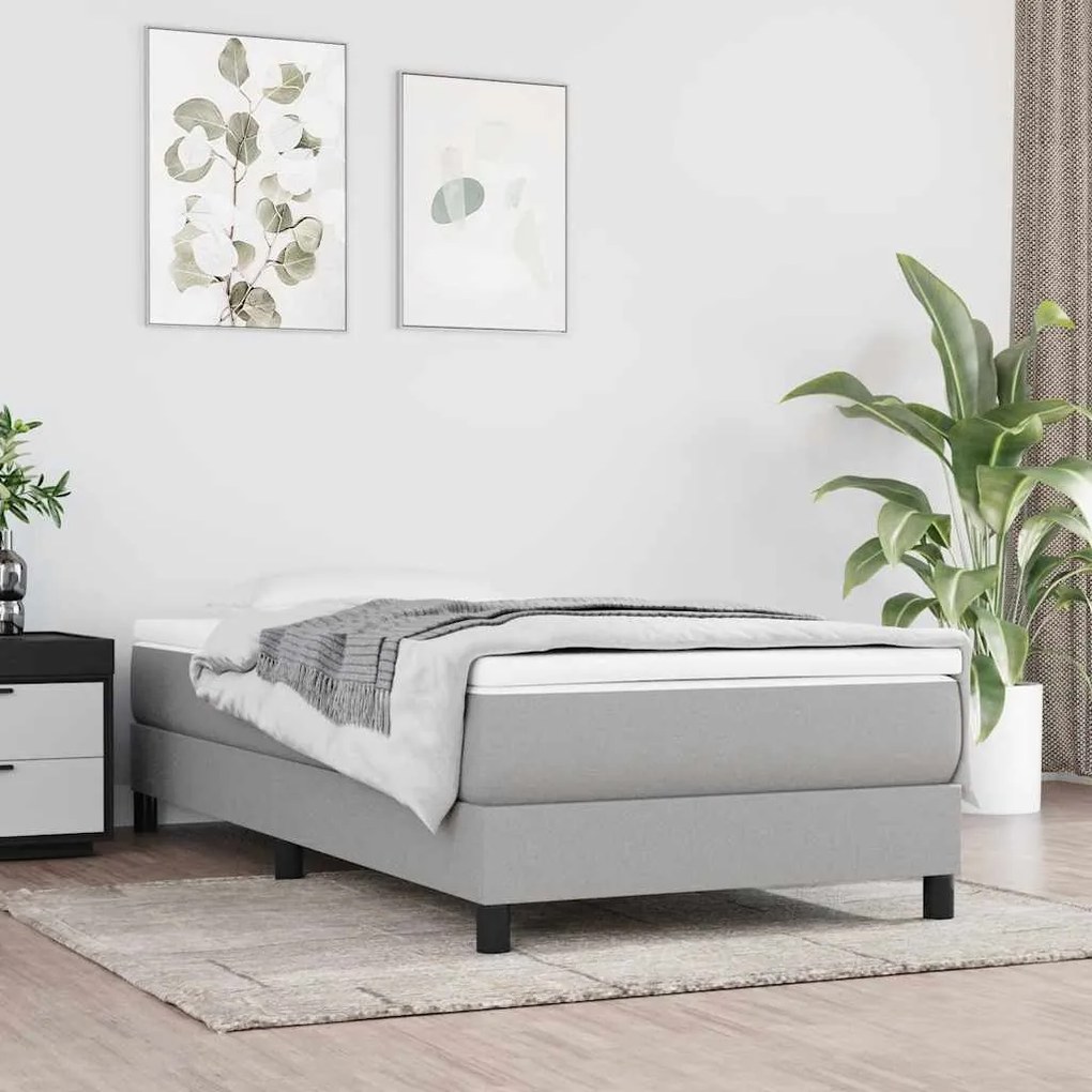 vidaXL Colchão molas ensacadas infantil 80x160 cm tecido cinza-claro